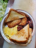 #8 French Toast with 2 Eggs, Meat & Hash Brown Breakfast
