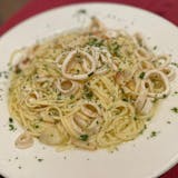 Calamari Over Linguine with Garlic-Enriched Olive Oil