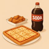 24 cut cheese, 20 chicken wings & 2 Lt soda