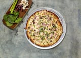 Creamy Kalamata Olives & Spinach Pizza