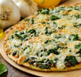 White Pizza with Broccoli, Sliced Tomatoes & Garlic
