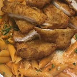 Penne Alla Vodka with fried chicken cutlets