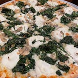 Spinach, mushroom and ricotta pizza