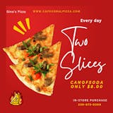 2 plain slices with a can of soda