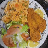 Fried Fish Fillet,Rice &Salad