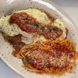 Martino's Eggplant Homemade Parm With Spaghetti