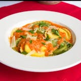 Sautéed Spinach Ravioli with Creamy Red Sauce