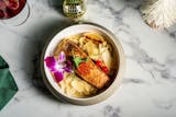 Grilled Alaskan Salmon with Fettuccine