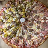 One Large 2-Topping Pizza free garlic cheese bread or one 2 litre soda