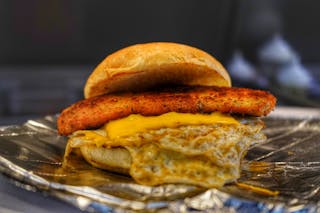 Chicken N Eggs on a Kaiser