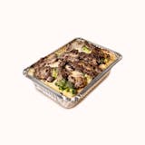 STEAK TIP & BROCCOLI ALFREDO PASTA