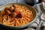 Beef & Chicken Meatballs with Spaghetti