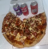 4 Meat Lovers Slices With 3 Can Soda Special