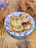 Smashed garlic potatoes