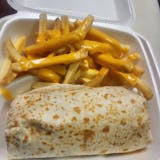Chicken burrito w fries