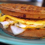 Turkey, Egg, & Cheese Stuffed Waffle Sandwich