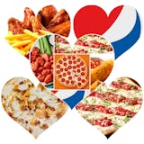 2ND DOWN ( 1 LG PEPPERONI, 1 MARGHERITA PIE , MOZZARELLA STICK 6PCS, 12 WINGS & 2 LITER SODA)