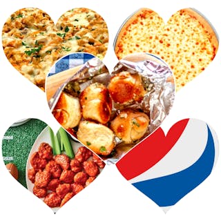 TOUCH DOWN (1 LG CHEESE,  1 LG BUFFALO PIE, GARLIC KNOT 6 PCS,  21 WINGS & 2 LITER SODA)