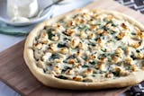 White Spinach Thin Crust Pizza