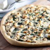 White Spinach Thin Crust Gluten Free Pizza