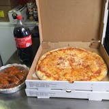 Two Large Cheese Pizzas, 12 Jumbo Wings & 2 Liter Soda Special
