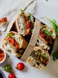 Eggplant with Tomato Sauce Sandwich