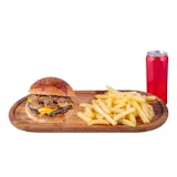 Mushroom Burger Combo + French Fries + Can Soda