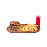 View Beef Burger Combo + French Fries + Can Soda