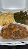 Smothered Fried Chicken with 2 Sides