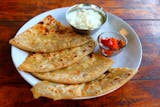 Stuffed Onion Paratha with Raita or Yogurt. Z