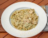 Fettuccine Alfredo with Sauteed Shrimp