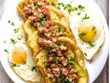 FRENCH TOAST WITH EGGS & MEAT