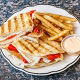 Grilled Chicken Panini with Fresh Mozzarella & Roasted Peppers