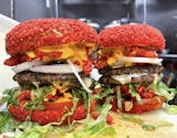 Hot Cheetos Burger + Fries + Can Drink