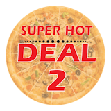 Hot Deal #2 X-Large Cheese Pizza with Two Toppings & Choice of Hot Wings or Salad