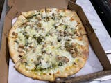 Thin Crust Chicken Genovese Pizza