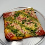 Square Margherita Pesto Pizza Slice