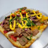 Square Philly Cheese Steak Pizza Slice