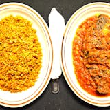 Jollof Rice & Whole Tilapia Fish Plate