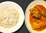 White Rice w/ Assorted Meat & Red Sauce Plate