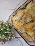 Eggplant Parmesan Over Pasta