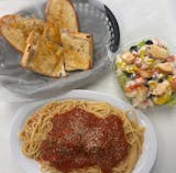 One Montero's Spaghetti Dinner, 2 Homemade Meatballs Thursday Special