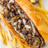 Steak Philly Cheese Sandwich with Fries