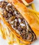 Steak Philly Cheese Sandwich with Fries