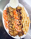 Pork Skewers with French Fries