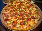 Hot Honey Pepperoni, Bacon, Jalapeno Pizza