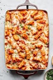 Large Tray of Four of Orders Baked Rigatoni w. Mozzarella & Ricotta