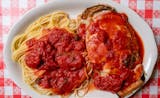 Eggplant Parmigiana w. Spaghetti