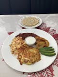 4. Roasted Chicken, Refried Beans, Eggs, Ripe Plantain, Cream, Avocado & Tortilla Breakfast