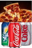 Two Pizza Slices with Toppings & Soda Special